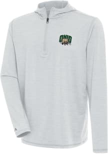 Antigua Ohio Bobcats Mens Grey Tidy Long Sleeve Qtr Zip Pullover