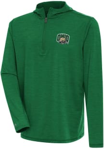 Antigua Ohio Bobcats Mens Green Tidy Long Sleeve Qtr Zip Pullover