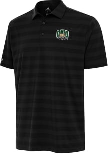 Antigua Ohio Bobcats Mens Black Tunnel Short Sleeve Polo