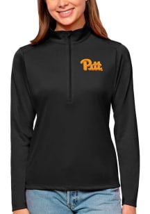 Antigua Pitt Panthers Womens Black Tribute Qtr Zip Pullover
