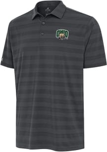 Antigua Ohio Bobcats Mens Grey Tunnel Short Sleeve Polo