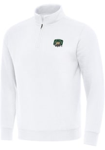 Antigua Ohio Bobcats Mens White Victory Long Sleeve Qtr Zip Pullover
