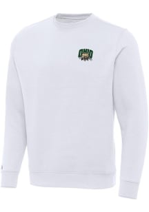 Antigua Ohio Bobcats Mens White Victory Long Sleeve Crew Sweatshirt