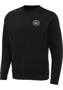 Antigua Ohio Bobcats Mens Black Victory Long Sleeve Crew Sweatshirt