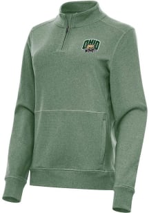 Antigua Ohio Bobcats Womens Green Crush Qtr Zip