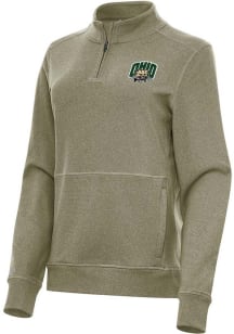 Antigua Ohio Bobcats Womens Olive Crush Qtr Zip