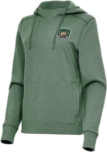 Antigua Ohio Bobcats Womens Green Justice Hooded Sweatshirt