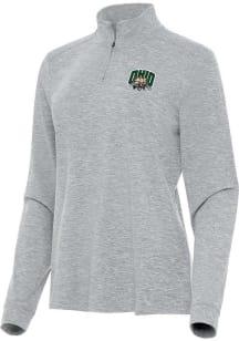 Antigua Ohio Bobcats Womens Grey Mentor Qtr Zip Pullover