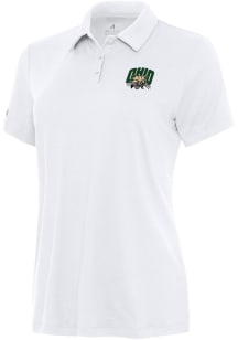 Antigua Ohio Bobcats Womens White Reprocess Recycled Short Sleeve Polo Shirt