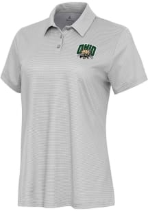 Antigua Ohio Bobcats Womens White Rings Short Sleeve Polo Shirt