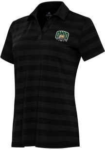 Antigua Ohio Bobcats Womens Black Tunnel Short Sleeve Polo Shirt