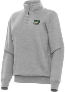Antigua Ohio Bobcats Womens Grey Victory Qtr Zip