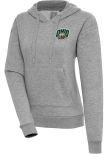 Antigua Ohio Bobcats Womens Grey Victory Hooded Sweatshirt