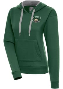 Antigua Ohio Bobcats Womens Green Victory Hooded Sweatshirt