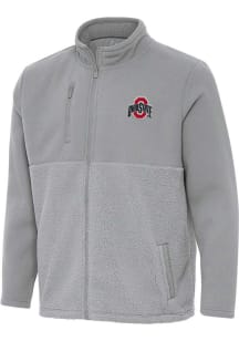 Antigua Ohio State Buckeyes Mens Grey Daily Fused Medium Weight Jacket
