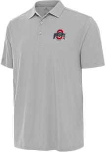 Antigua Ohio State Buckeyes Mens Grey Era Short Sleeve Polo