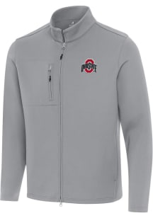 Antigua Ohio State Buckeyes Mens Grey Objection Light Weight Jacket