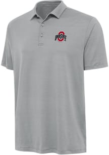 Antigua Ohio State Buckeyes Mens Grey Reprocess Recycled Short Sleeve Polo