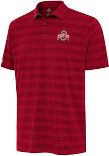 Antigua Ohio State Buckeyes Mens Red Tunnel Short Sleeve Polo