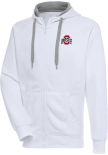 Antigua Ohio State Buckeyes Mens White Victory Long Sleeve Full Zip Jacket