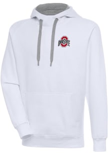 Antigua Ohio State Buckeyes Mens White Victory Long Sleeve Hoodie