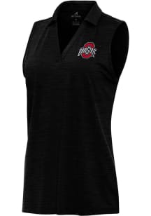 Antigua Ohio State Buckeyes Womens Black Layout Polo Shirt