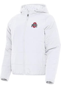 Antigua Ohio State Buckeyes Womens White Universe Filled Jacket
