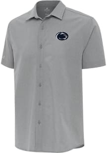 Antigua Penn State Nittany Lions Mens Grey Activate Short Sleeve Dress Shirt