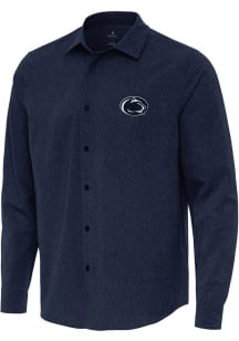 Antigua Penn State Nittany Lions Mens Navy Blue Exposure Long Sleeve Dress Shirt