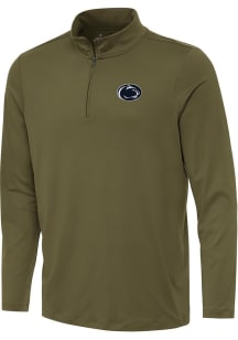 Antigua Penn State Nittany Lions Mens Olive Reprocess Recycled Long Sleeve Qtr Zip Pullover
