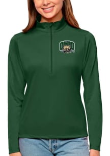 Antigua Ohio Bobcats Womens Green Tribute Qtr Zip Pullover