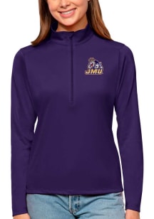 Antigua James Madison Dukes Womens Purple Tribute Qtr Zip Pullover