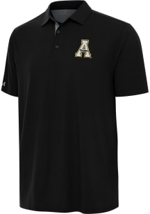Antigua Appalachian State Mountaineers Mens Black Era Short Sleeve Polo