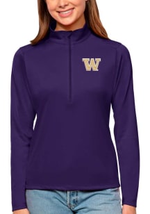 Antigua Washington Huskies Womens Purple Tribute Qtr Zip Pullover