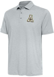Antigua Appalachian State Mountaineers Mens Grey Scheme Short Sleeve Polo