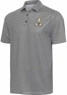 Antigua Appalachian State Mountaineers Mens Black Skills Short Sleeve Polo