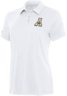 Antigua Appalachian State Mountaineers Womens White Reprocess Recycled Short Sleeve Polo Shirt