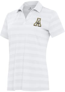 Antigua Appalachian State Mountaineers Womens White Tunnel Short Sleeve Polo Shirt