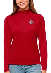 Antigua Ohio State Buckeyes Womens Red Tribute Qtr Zip
