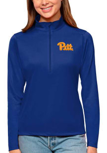 Antigua Pitt Panthers Womens Blue Tribute Qtr Zip Pullover