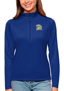 Antigua San Jose State Spartans Womens Blue Tribute Qtr Zip Pullover