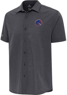 Antigua Boise State Broncos Mens Black Activate Short Sleeve Dress Shirt