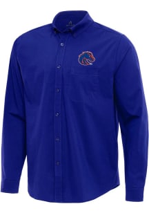 Antigua Boise State Broncos Mens Blue Flight Long Sleeve Dress Shirt