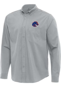 Antigua Boise State Broncos Mens Grey Flight Long Sleeve Dress Shirt