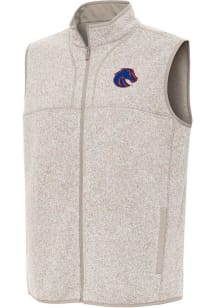 Antigua Boise State Broncos Mens Oatmeal Fortune Sleeveless Jacket