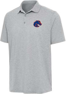 Antigua Boise State Broncos Mens Grey Par 3 Short Sleeve Polo