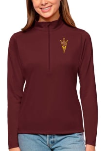 Antigua Arizona State Sun Devils Womens Maroon Tribute Qtr Zip Pullover