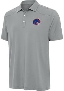 Antigua Boise State Broncos Mens Grey Western Short Sleeve Polo