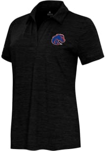 Antigua Boise State Broncos Womens Black Layout Short Sleeve Polo Shirt