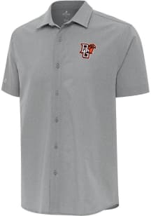 Antigua Bowling Green Falcons Mens Grey Activate Short Sleeve Dress Shirt